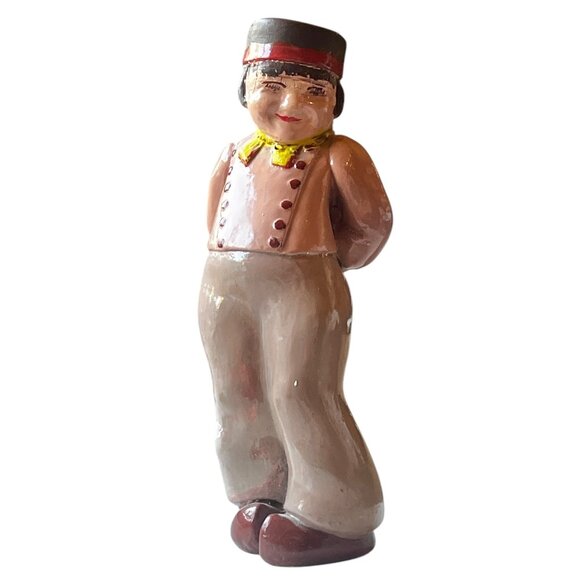 Art Deco Hand-Painted Ceramic Bellhop Figurine 8" Tall Collectible Vintage - Picture 2 of 9